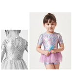 One - piece Sleeve Swimsuit Small, Medium and Big Kids' Boxer Skirt Hot Spring Swimsuit - Aqova