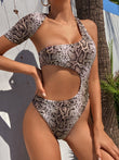 One - piece Swimsuit Snake Print Bikini - Aqova