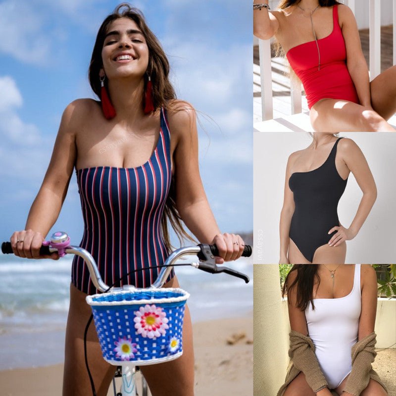 One - shoulder one - piece bikini - Aqova