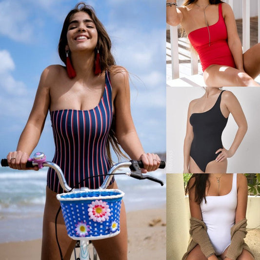 One - shoulder one - piece bikini - Aqova