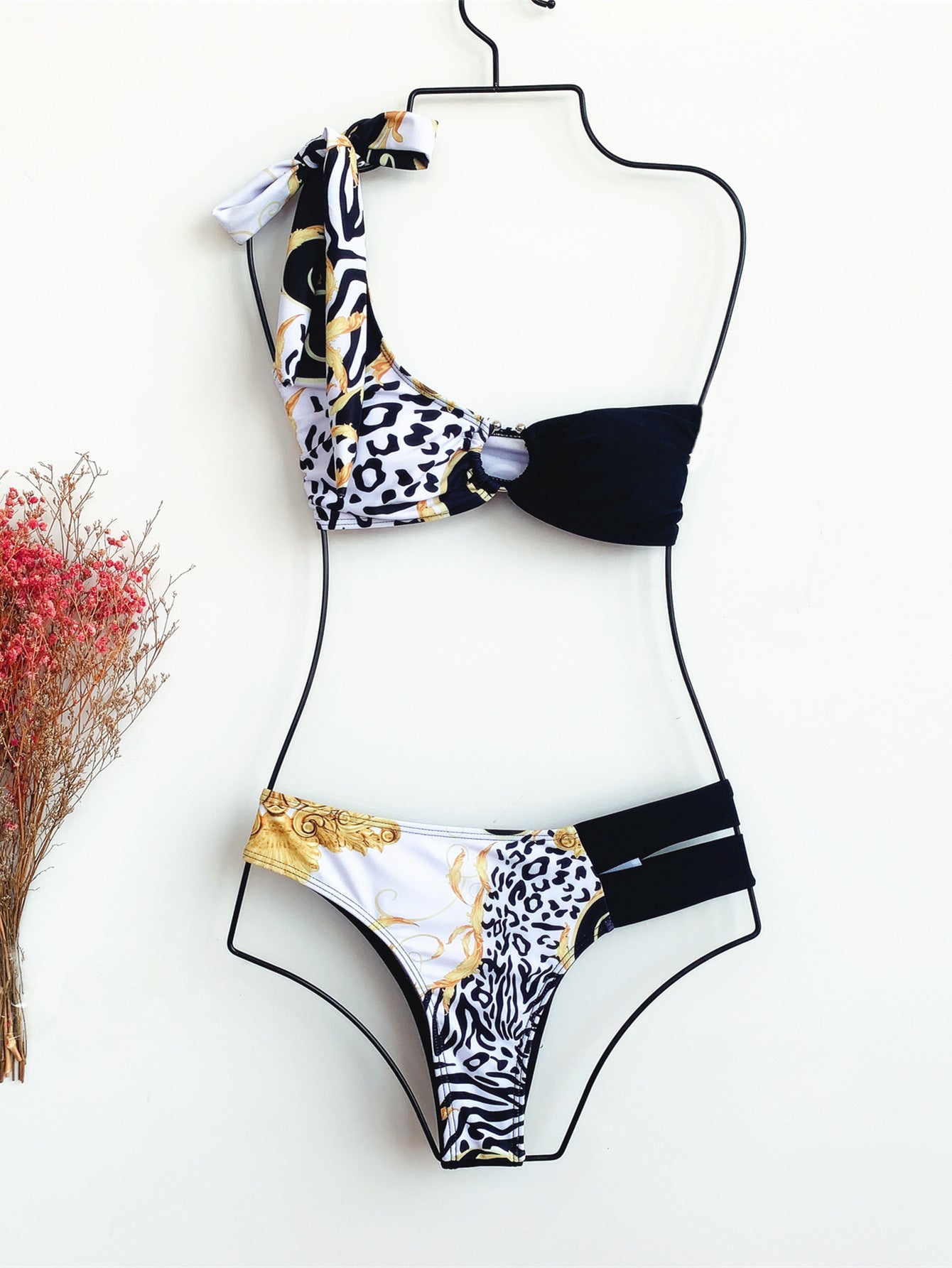 One - shoulder print swimsuit - Aqova