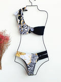 One - shoulder print swimsuit - Aqova