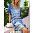 Plus Size Chiffon Beach Blouse - Loose Sun Protection Swimwear Top - Aqova