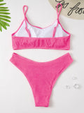 Plus - size Solid Color Bikini Swimsuit - Aqova