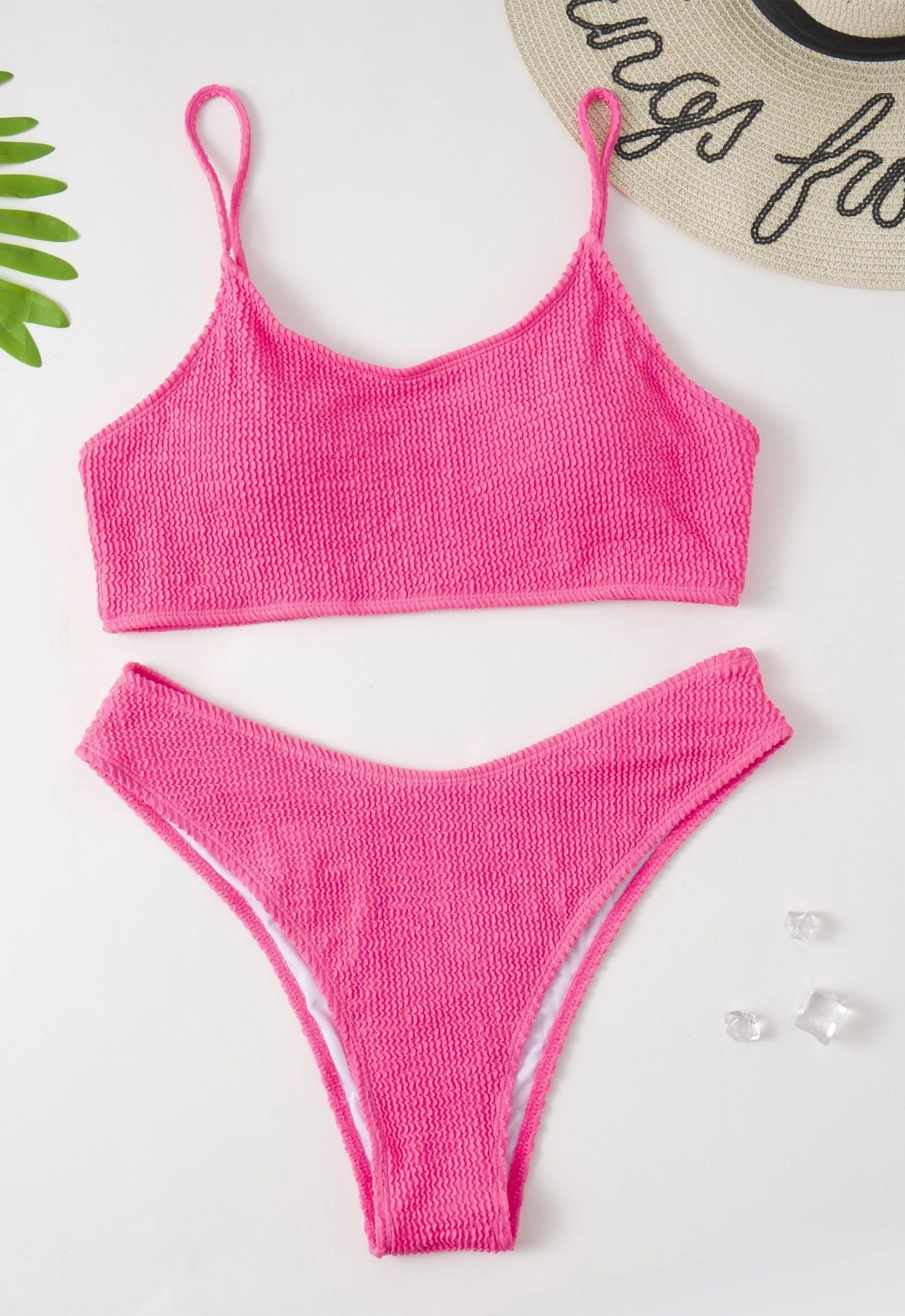 Plus - size Solid Color Bikini Swimsuit - Aqova