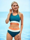 Plus Size Split Swimsuit Printed Zipper Bikini Swimsuit - Aqova