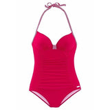 Plus Size Women’s Push Up Swimwear - Sexy One - Piece Drape Suit - Aqova