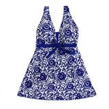 Print plus - size skirt split swimsuit - Aqova