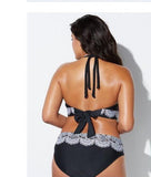 Printed Swimsuit Retro Bikini With Back Straps - Aqova