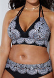 Printed Swimsuit Retro Bikini With Back Straps - Aqova