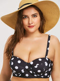 Retro Polka Dot Plus Size Bikini Set - High - Rise & Padded Swimwear - Aqova