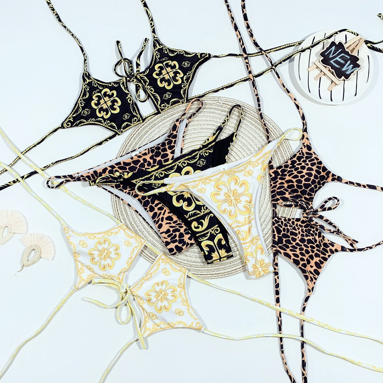 Retro Print Bikini Leopard Swimsuit - Aqova