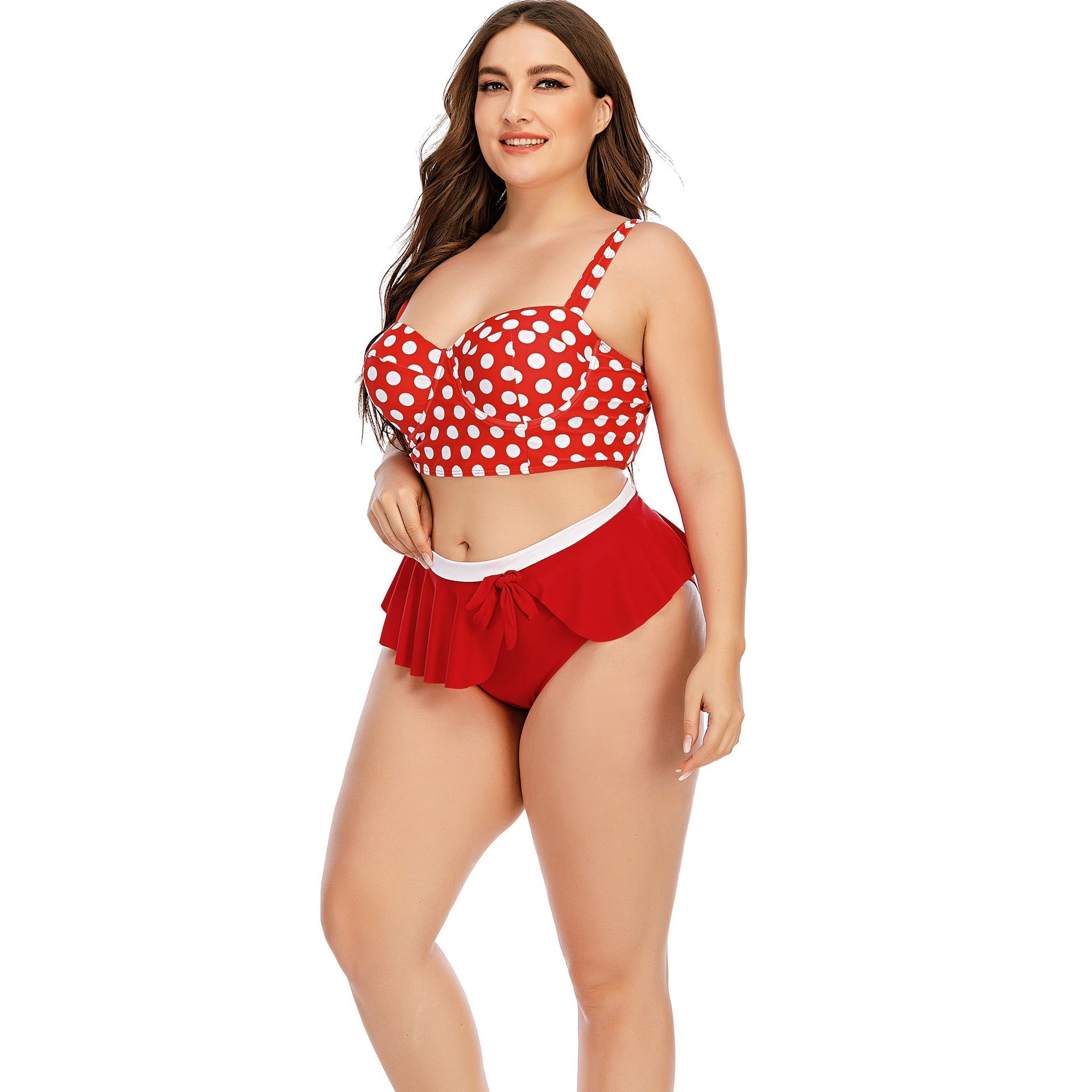 Retro Wave Plus Size Bikini Set - Push Up Two - Piece Swimwear for Women - Aqova