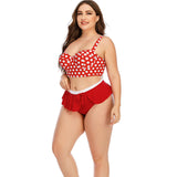 Retro Wave Plus Size Bikini Set - Push Up Two - Piece Swimwear for Women - Aqova