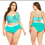 Retro Wave Plus Size Bikini Set - Push Up Two - Piece Swimwear for Women - Aqova