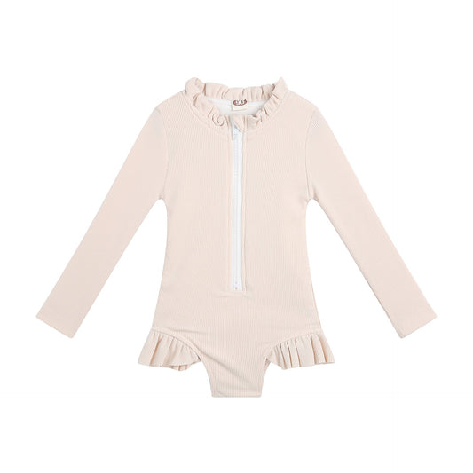 Romper Triangle Swimsuit - Solid Color Beachwear for Casual Style - Aqova