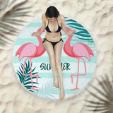 Round Fringed Beach Towel - Colorful Microfiber Bath Towel for Pool & Spa - Aqova