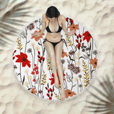 Round Fringed Beach Towel - Colorful Microfiber Bath Towel for Pool & Spa - Aqova
