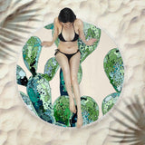 Round Fringed Beach Towel - Colorful Microfiber Bath Towel for Pool & Spa - Aqova