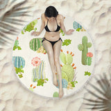 Round Fringed Beach Towel - Colorful Microfiber Bath Towel for Pool & Spa - Aqova