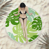 Round Fringed Beach Towel - Colorful Microfiber Bath Towel for Pool & Spa - Aqova