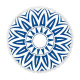 Round Fringed Beach Towel - Colorful Microfiber Bath Towel for Pool & Spa - Aqova