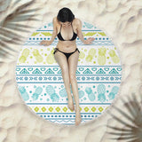 Round Fringed Beach Towel - Colorful Microfiber Bath Towel for Pool & Spa - Aqova