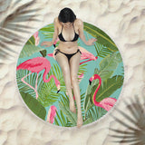 Round Fringed Beach Towel - Colorful Microfiber Bath Towel for Pool & Spa - Aqova