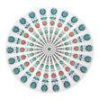 Round Mandala Tapestry Carpet - 150x150 cm Polyester Home Decor - Aqova