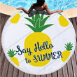 Round Printed Beach Towel Shawl - Superfine Fiber, 150x150cm Size - Aqova
