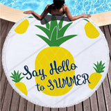 Round Printed Beach Towel Shawl - Superfine Fiber, 150x150cm Size - Aqova