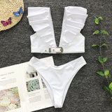 Ruffle bikini sexy split swimsuit women's swimwear - Aqova