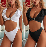 Ruffle bikini sexy split swimsuit women's swimwear - Aqova