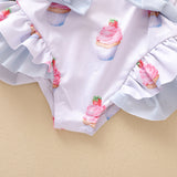 Ruffled One - Piece Swimsuit for Kids - Casual White Swimwear - Aqova