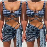 Sexy 3 - Piece Bikini Set for Women - Push - Up Padded Summer Swimwear - Aqova