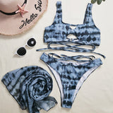 Sexy 3 - Piece Bikini Set for Women - Push - Up Padded Summer Swimwear - Aqova