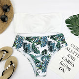 Sexy Bandeau Bikini Set Women Print Swimwear - Aqova