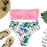 Sexy Bandeau Bikini Set Women Print Swimwear - Aqova