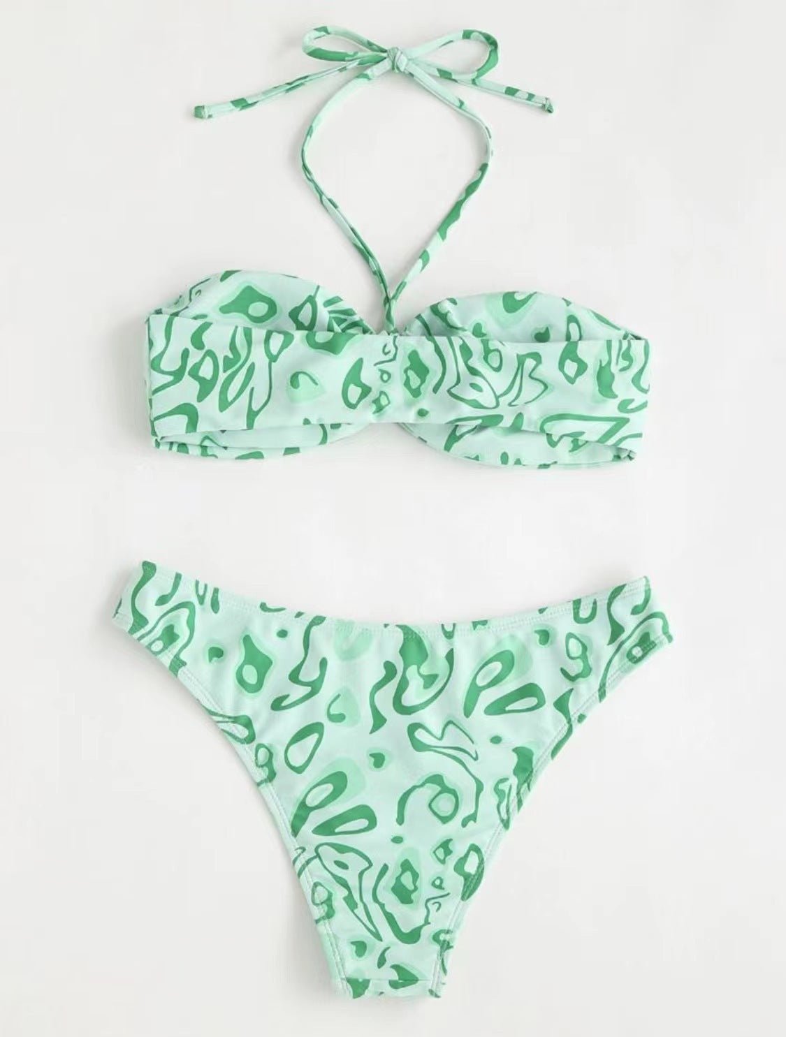 Sexy Bandeau Bikini Swimsuit - Floral Split Design for Women - Aqova