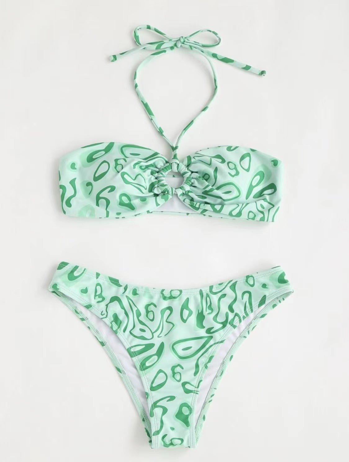 Sexy Bandeau Bikini Swimsuit - Floral Split Design for Women - Aqova