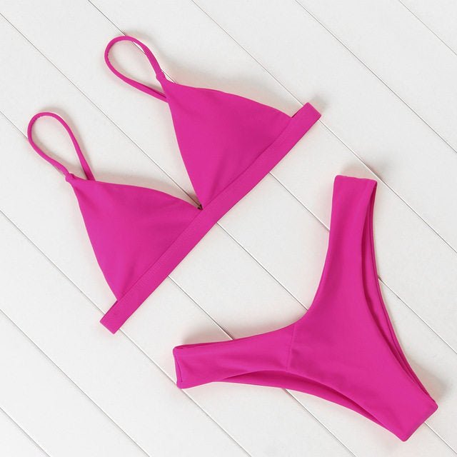Sexy Bikini Swimsuit Swimwear Women Biquini Push Up Red - Aqova