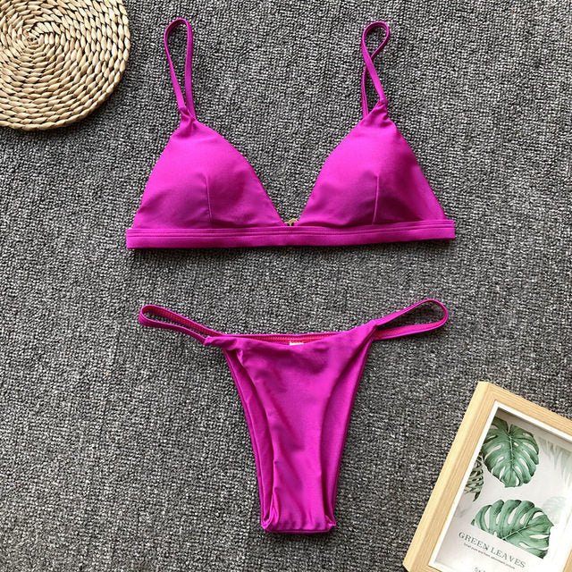 Sexy Bikini Swimsuit Swimwear Women Biquini Push Up Red - Aqova