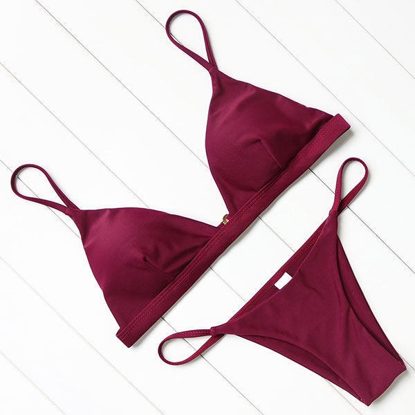 Sexy Bikini Swimsuit Swimwear Women Biquini Push Up Red - Aqova