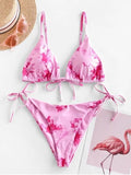 Sexy Halter Tie Dye Bikini Set - Aqova