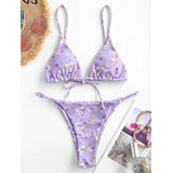 Sexy Halter Tie Dye Bikini Set - Aqova