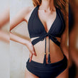 Sexy High Waist Split Bikini Swimsuit - Stylish Summer Swimwear for All - Aqova