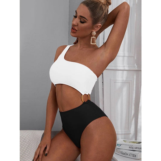 Sexy Lace - up One - Piece Swimsuit - Hollow Bikini in Multiple Sizes - Aqova