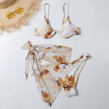 Sexy Leopard Print Three - Piece Swimsuit Set for Women - Stylish Swimwear - Aqova