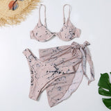 Sexy Leopard Print Three - Piece Swimsuit Set for Women - Stylish Swimwear - Aqova