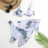 Sexy Leopard Print Three - Piece Swimsuit Set for Women - Stylish Swimwear - Aqova